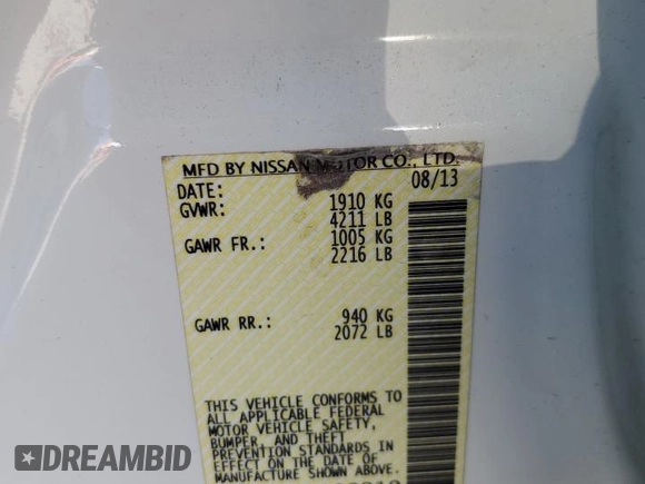 2014 Nissan Altima 2.5 S with VIN 1N4AL3AP8EC108919, listed as a Copart auction lot 52209485 with 176,313 mi miles and Salvage Title. Bid and sale history available at carsss.com. Image 12.