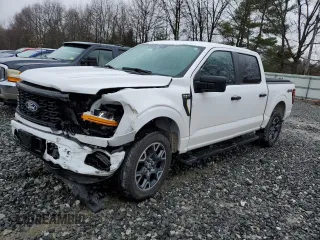 2024 Ford F-150 STX with VIN 1FTEW2LP0RKD27766, listed as a Copart auction lot 52286875 with 9,880 mi miles and Salvage Title. Bid and sale history available at carsss.com. Image 1.