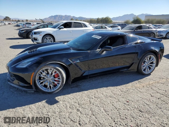 2016 Chevrolet Corvette Z06 1LZ with VIN 1G1YN2D64G5601805, listed as a Copart auction lot 88860495 with 56,787 mi miles and Salvage Title. Bid and sale history available at carsss.com. Image 1.