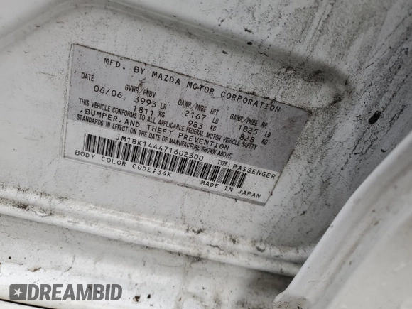 2007 Mazda 3 S Sport with VIN JM1BK144471602300, listed as a Copart auction lot 79144314 with Not Provided miles and Salvage Title. Bid and sale history available at DreamBid. Image 14.
