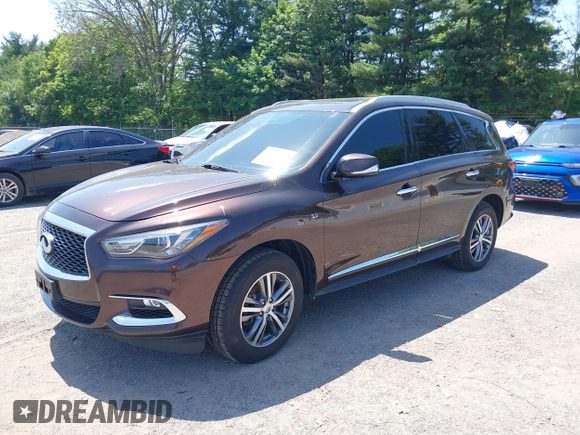 2019 Infiniti QX60 Luxe z VIN 5N1DL0MM0KC569160, wystawiony jako IAAI lot #42580368 z przebiegiem 32 923 mil mil oraz . Historia ofert i sprzedaży dostępna na DreamBid. Obrazek 2.