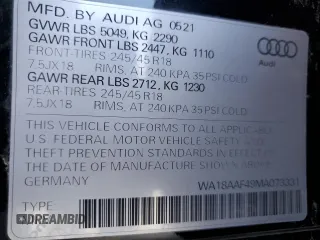 2021 Audi A4 allroad Premium Plus with VIN WA18AAF49MA073331, listed as a Copart auction lot 39721234 with 0 mi miles. Bid and sale history available at carsss.com. Image 12.