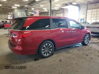 2023 Honda Odyssey EX-L with VIN 5FNRL6H6XPB025574, listed as a Copart auction lot 48046215 with 46,865 mi miles and Salvage Title. Bid and sale history available at carsss.com. Image 3.