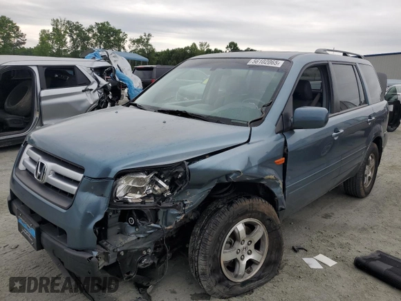 2008 Honda Pilot EX-L z VIN 5FNYF28558B007696, wystawiony jako Copart lot #56102065 z przebiegiem 56 442 mil mil oraz Szkoda całkowita • Salvage title. Historia ofert i sprzedaży dostępna na DreamBid. Obrazek 1.