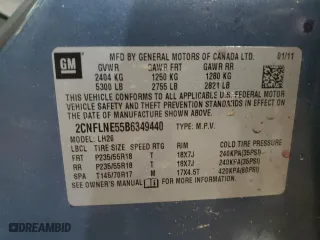 2011 Chevrolet Equinox LT w/2LT with VIN 2CNFLNE55B6349440, listed as a Copart auction lot 45690965 with 112,112 mi miles and Salvage Title. Bid and sale history available at carsss.com. Image 13.