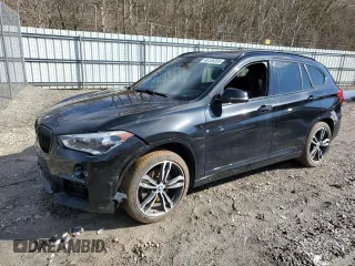2018 BMW X1 xDrive28i with VIN WBXHT3C35J5L27034, listed as a Copart auction lot 46156355 with 116,207 mi miles and Salvage Title. Bid and sale history available at carsss.com. Image 1.