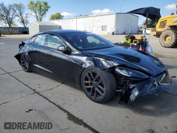 2023 Tesla Model S Plaid with VIN 5YJSA1E6XPF529847, listed as a Copart auction lot 48903675 with Not provided miles and Salvage title. Bid and sale history available at DreamBid. Image 4.
