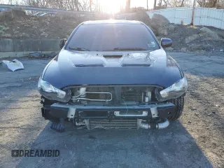 2014 Mitsubishi Lancer Evolution MR with VIN JA32W5FV8EU014461, listed as a Copart auction lot 87376384 with 0 mi miles and Salvage Title. Bid and sale history available at carsss.com. Image 5.