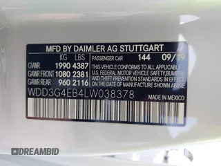 2020 Mercedes-Benz A 220 z VIN WDD3G4EB4LW038378, wystawiony jako IAAI lot #42042782 z przebiegiem 72 198 mil mil oraz . Historia ofert i sprzedaży dostępna na DreamBid. Obrazek 9.
