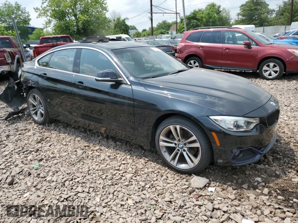2017 BMW 4 Series 430i xDrive with VIN WBA4F9C56HG792005, listed as a Copart auction lot 59669735 with Not provided miles and Salvage title. Bid and sale history available at DreamBid. Image 4.