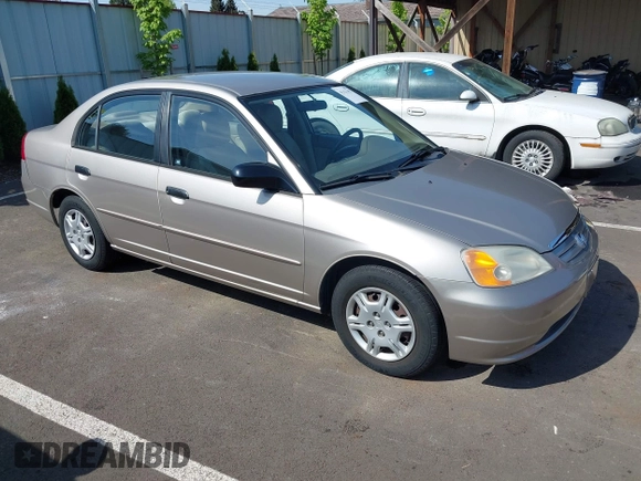 2001 Honda Civic LX with VIN 2HGES16541H509564, listed as a IAAI auction lot 42121423 with 129,561 mi miles. Bid and sale history available at carsss.com. Image 1.