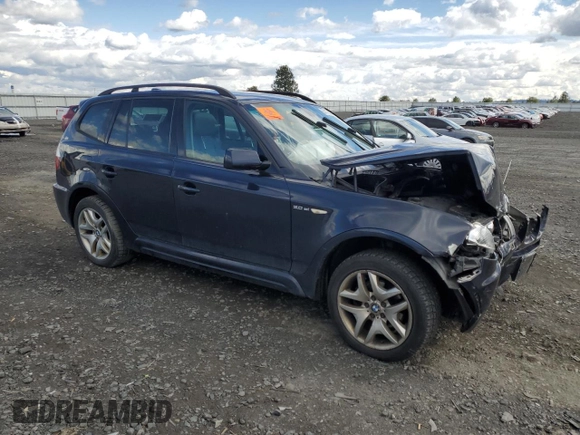 2008 BMW X3 3.0si with VIN WBXPC93458WJ10403, listed as a Copart auction lot 55176635 with Not Provided miles and Salvage Title. Bid and sale history available at DreamBid. Image 4.