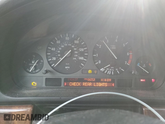 1999 BMW 5 Series 540i with VIN WBADN5339XGC92075, listed as a Copart auction lot 42687555 with 192,637 mi miles and Salvage Title. Bid and sale history available at carsss.com. Image 9.
