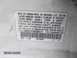 2014 Acura ILX Tech Pkg with VIN 19VDE1F76EE004171, listed as a IAAI auction lot 41134838 with 269,683 mi miles. Bid and sale history available at carsss.com. Image 9.