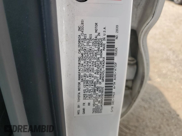 2005 Toyota Tacoma with VIN 5TELU42N95Z023835, listed as a Copart auction lot 60819095 with 271,642 mi miles and Salvage title. Bid and sale history available at DreamBid. Image 12.