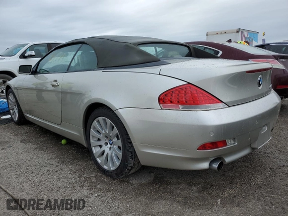 2005 BMW 6 Series 645Ci with VIN WBAEK73495B323494, listed as a Copart auction lot 75930244 with 85,774 mi miles and Salvage Title. Bid and sale history available at DreamBid. Image 2.