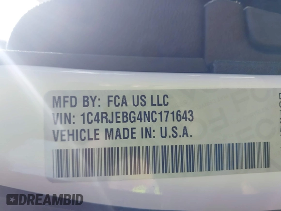 2022 Jeep Grand Cherokee Limited with VIN 1C4RJEBG4NC171643, listed as a IAAI auction lot 41440015 with 52,702 mi miles and . Bid and sale history available at DreamBid. Image 9.