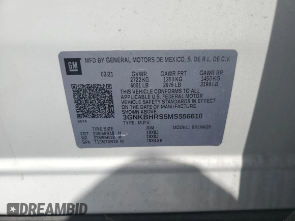 2021 Chevrolet Blazer LT with VIN 3GNKBHRS5MS556610, listed as a Copart auction lot 60334385 with 164,287 mi miles and Clean title. Bid and sale history available at DreamBid. Image 13.