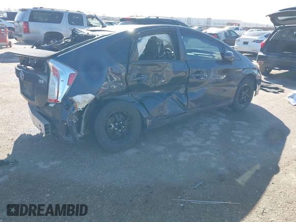 2013 Toyota Prius One with VIN JTDKN3DU8D5581720, listed as a IAAI auction lot 41710581 with 119,696 mi miles. Bid and sale history available at carsss.com. Image 4.