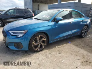 2023 Audi A3 Premium with VIN WAUAUDGY7PA039956, listed as a Copart auction lot 86191984 with 3,646 mi miles and Non Repairable. Bid and sale history available at carsss.com. Image 1.