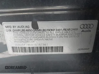 2007 Audi A4 2.0T with VIN WAUDF78E07A157361, listed as a IAAI auction lot 42116865 with 119,613 mi miles. Bid and sale history available at carsss.com. Image 9.