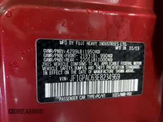 2014 Subaru Impreza Premium z VIN JF1GPAC63E8234969, wystawiony jako Copart lot #58352905 z przebiegiem 80 399 mil mil oraz Szkoda całkowita • Salvage title. Historia ofert i sprzedaży dostępna na DreamBid. Obrazek 13.
