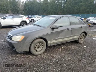 2005 Kia Spectra LX with VIN KNAFE121055141195, listed as a Copart auction lot 43856065 with 190,656 mi miles and Salvage Title. Bid and sale history available at carsss.com. Image 1.