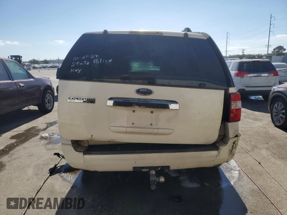 2007 Ford Expedition EL Limited with VIN 1FMFK19537LA31238, listed as a Copart auction lot 77888544 with 0 mi miles and Salvage Title. Bid and sale history available at carsss.com. Image 6.