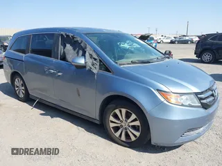 2014 Honda Odyssey EX-L with VIN 5FNRL5H65EB103900, listed as a IAAI auction lot 42592359 with 53,276 mi miles and . Bid and sale history available at DreamBid. Image 1.