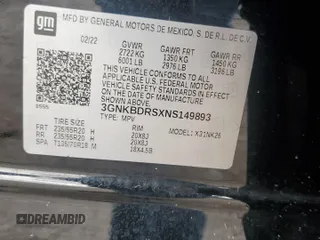 2022 Chevrolet Blazer LT z VIN 3GNKBDRSXNS149893, wystawiony jako Copart lot #85481894 z przebiegiem 43 310 mil mil oraz Szkoda całkowita • Salvage title. Historia ofert i sprzedaży dostępna na DreamBid. Obrazek 13.