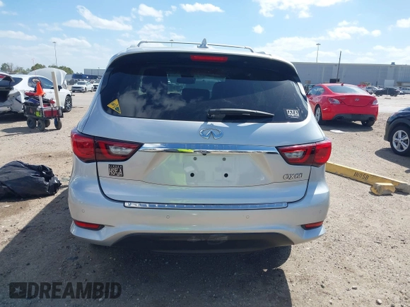 2019 Infiniti QX60 LUXE with VIN 5N1DL0MN8KC526839, listed as a IAAI auction lot 41811271 with 83,729 mi miles. Bid and sale history available at carsss.com. Image 16.