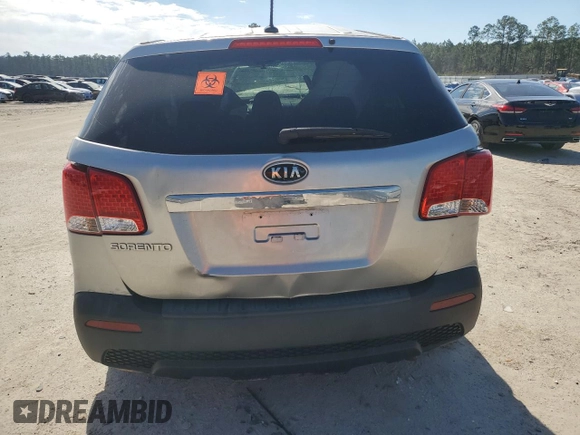2013 Kia Sorento LX with VIN 5XYKTDA61DG377043, listed as a Copart auction lot 46254795 with 0 mi miles and Salvage Title. Bid and sale history available at carsss.com. Image 6.