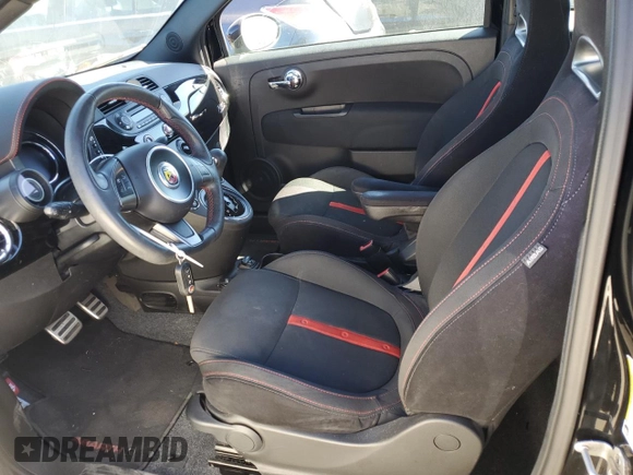 2015 FIAT 500 Abarth with VIN 3C3CFFFHXFT642995, listed as a Copart auction lot 66746604 with 48,645 mi miles and Salvage Title. Bid and sale history available at carsss.com. Image 7.