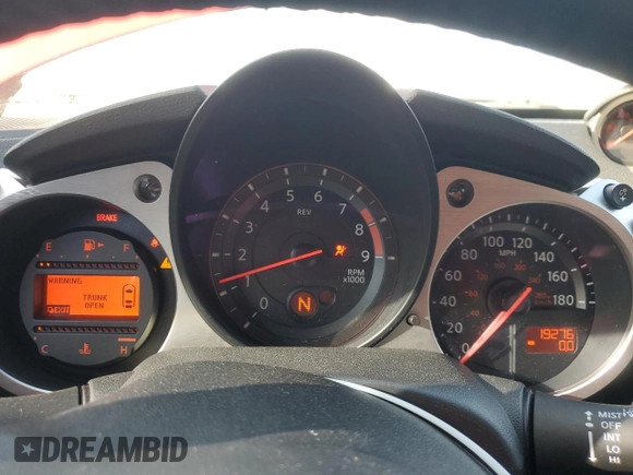 2014 Nissan 370Z with VIN JN1AZ4EHXEM631132, listed as a Copart auction lot 53753545 with 19,276 mi miles and Salvage Title. Bid and sale history available at carsss.com. Image 9.