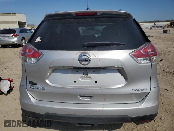2016 Nissan Rogue SV with VIN KNMAT2MV2GP678098, listed as a Copart auction lot 52334775 with 114,663 mi miles and Salvage Title. Bid and sale history available at DreamBid. Image 6.