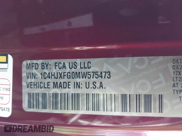 2021 Jeep Wrangler Unlimited Rubicon z VIN 1C4HJXFG0MW575473, wystawiony jako IAAI lot #41681352 z przebiegiem 54 968 mil mil oraz . Historia ofert i sprzedaży dostępna na DreamBid. Obrazek 9.