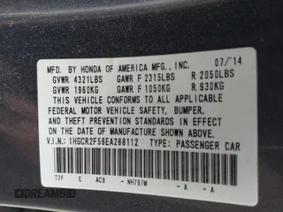 2014 Honda Accord Sport with VIN 1HGCR2F56EA288112, listed as a IAAI auction lot 41943936 with 237,900 mi miles and . Bid and sale history available at DreamBid. Image 9.