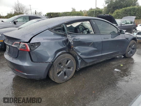 2023 Tesla Model 3 with VIN 5YJ3E1EA2PF639868, listed as a Copart auction lot 49247765 with 19,215 mi miles and Salvage Title. Bid and sale history available at carsss.com. Image 3.