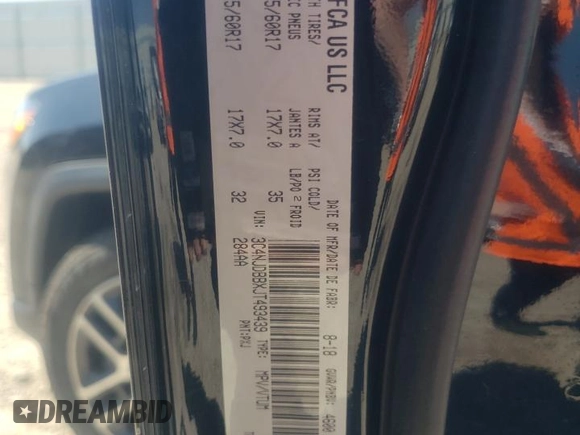 2018 Jeep Compass Altitude with VIN 3C4NJDBBXJT493439, listed as a Copart auction lot 58664835 with 96,928 mi miles and Salvage title. Bid and sale history available at DreamBid. Image 14.