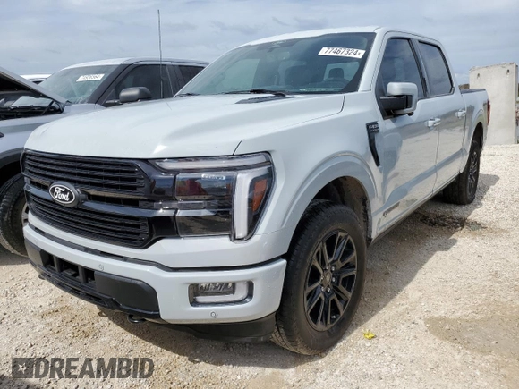 2024 Ford F-150 with VIN 1FTFW7LD7RFB19660, listed as a Copart auction lot 77467324 with 4,891 mi miles and Non repairable. Bid and sale history available at DreamBid. Image 1.