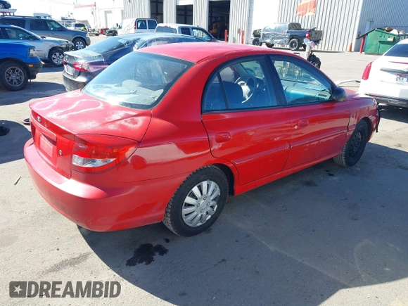 2004 Kia Rio with VIN KNADC125746285903, listed as a IAAI auction lot 41674164 with 202,845 mi miles. Bid and sale history available at carsss.com. Image 4.