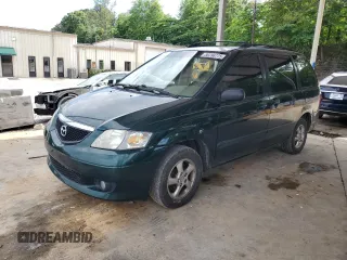 2002 Mazda MPV LX with VIN JM3LW28JX20304709, listed as a Copart auction lot 56296775 with 164,258 mi miles and Salvage title. Bid and sale history available at DreamBid. Image 1.