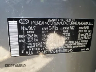 2022 Hyundai Santa Fe SE with VIN 5NMS1DAJ4NH408545, listed as a Copart auction lot 42714235 with 29,082 mi miles and Salvage Title. Bid and sale history available at carsss.com. Image 13.
