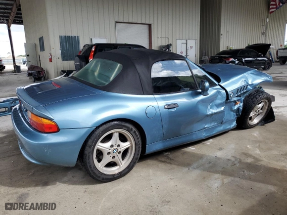 1996 BMW 3-Series Z3 with VIN 4USCH7329TLB73608, listed as a Copart auction lot 79603464 with 0 mi miles and Salvage Title. Bid and sale history available at carsss.com. Image 3.