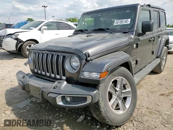 2019 Jeep Wrangler Unlimited Sahara with VIN 1C4HJXENXKW521630, listed as a Copart auction lot 56196145 with 56,753 mi miles and Salvage title. Bid and sale history available at DreamBid. Image 13.