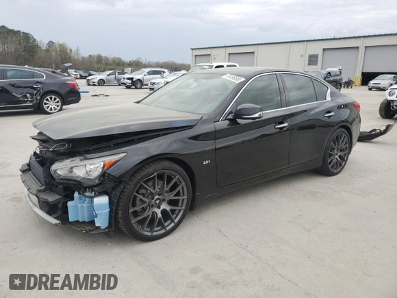 2016 Infiniti Q50 3.0t Premium with VIN JN1EV7AP0GM305290, listed as a Copart auction lot 49498585 with 110,384 mi miles and Salvage Title. Bid and sale history available at carsss.com. Image 1.