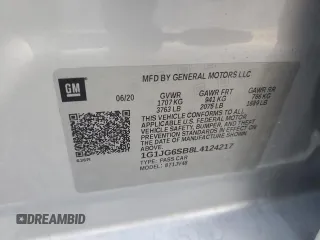 2020 Chevrolet Sonic LT z VIN 1G1JG6SB8L4124217, wystawiony jako Copart lot #50584715 z przebiegiem 83 124 mil mil oraz Szkody całkowita. Historia ofert i sprzedaży dostępna na DreamBid. Obrazek 12.