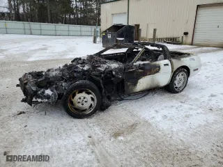 1992 Chevrolet Corvette with VIN 1G1YY23P0N5105883, listed as a Copart auction lot 87879695 with 0 mi miles and Salvage Title. Bid and sale history available at carsss.com. Image 1.