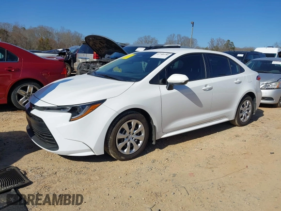 2025 Toyota Corolla LE with VIN 5YFB4MDE9SP238576, listed as a IAAI auction lot 41780180 with 4,366 mi miles. Bid and sale history available at carsss.com. Image 2.