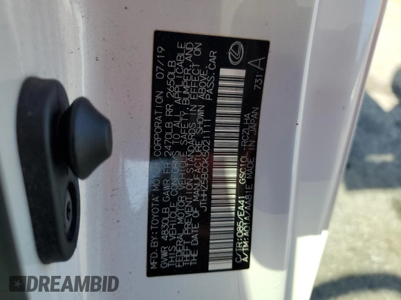 2019 Lexus RC 350 z VIN JTHHZ5BC0K5021111, wystawiony jako Copart lot #77347894 z przebiegiem 51 738 mil mil oraz Szkoda całkowita • Salvage title. Historia ofert i sprzedaży dostępna na DreamBid. Obrazek 12.